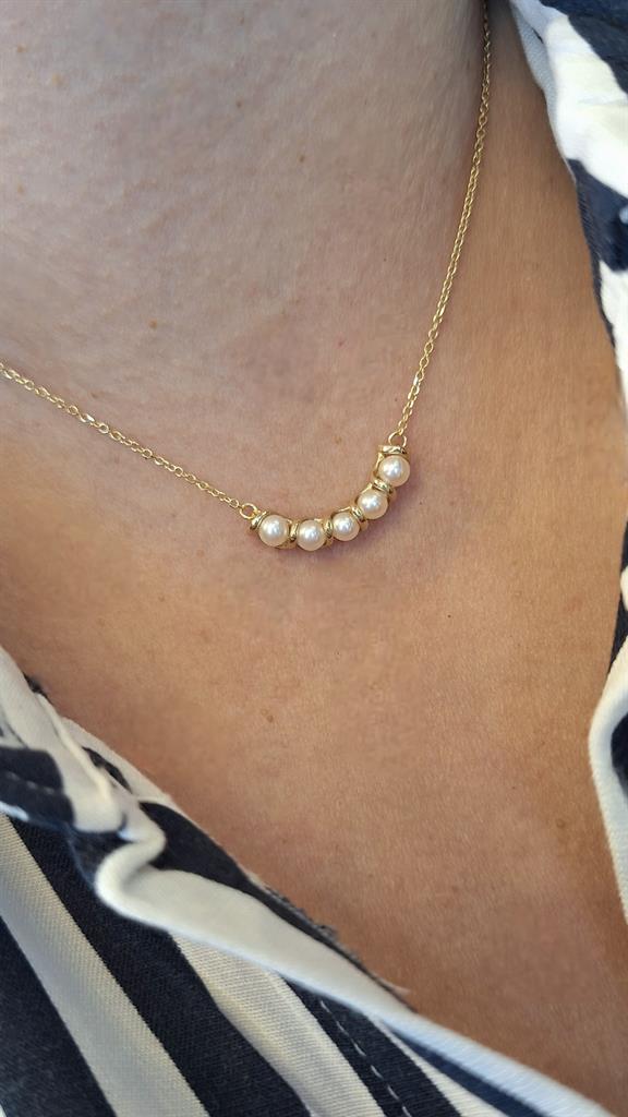 Κολιέ Χρυσό Κ14 με Μαργαριτάρια