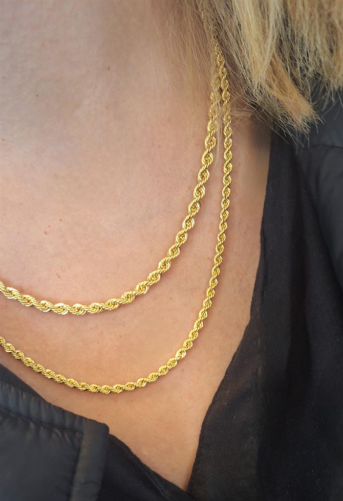 Χρυσή Αλυσίδα Λαιμού Κ14 Τύπου Σχοινί Ματ