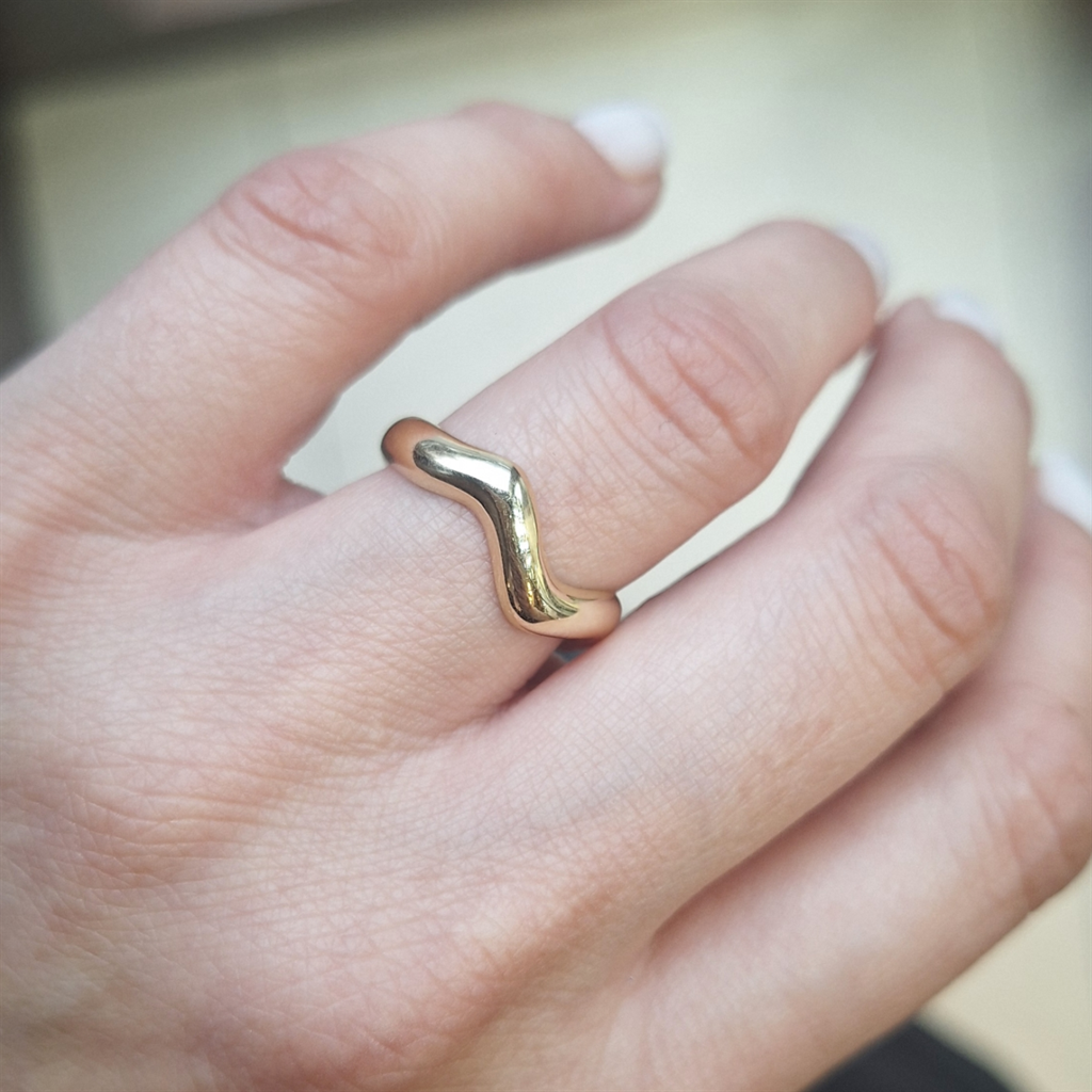 Χρυσό Δαχτυλίδι Wave K14