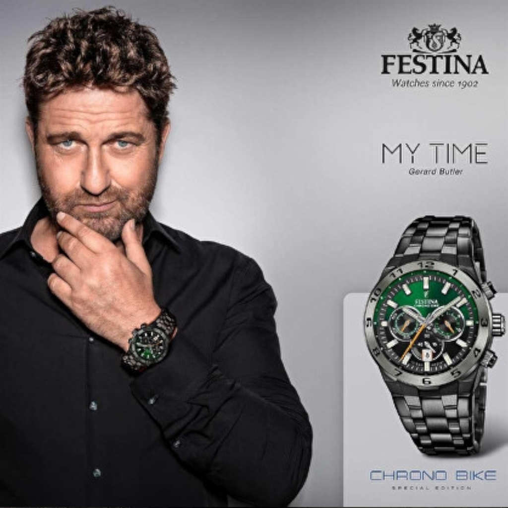 Festina, Chrono Bike, Special Edition, ανδρικό ρολόι, χρονογράφος, ανοξείδωτο ατσάλι, μαύρο πράσινο, ντεγκραντέ καντράν, 44,5mm, αδιάβροχο 100m, gift box, extra λουράκι.