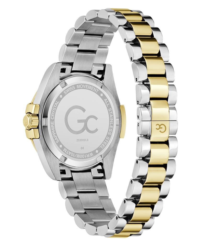 γυναικείο ρολόι, GC, GC Z53002L6, ρολόι quartz, γυναικείο ρολόι GC, ρολόι με ημερομηνία, δίχρωμο ρολόι, ασημί χρυσό ρολόι, ρολόι ανοξείδωτο ατσάλι, γυναικείο ρολόι 34mm, ρολόι με πέτρες, κομψό γυναικείο ρολόι, πολυτελές ρολόι, αδιάβροχο ρολόι 10 ATM, γυνα
