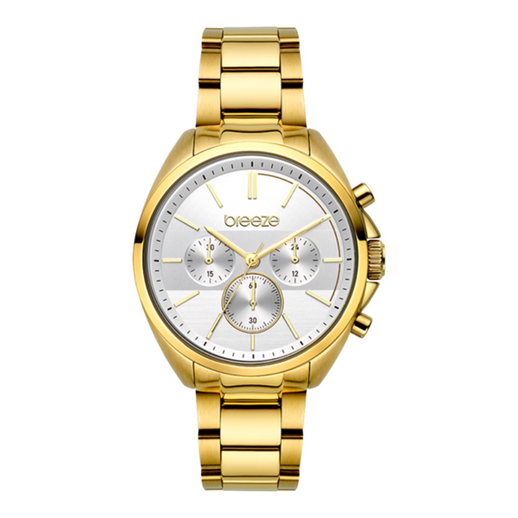 BREEZE GlowRaider Chronograph Gold Stainless Steel Bracelet 212031.2