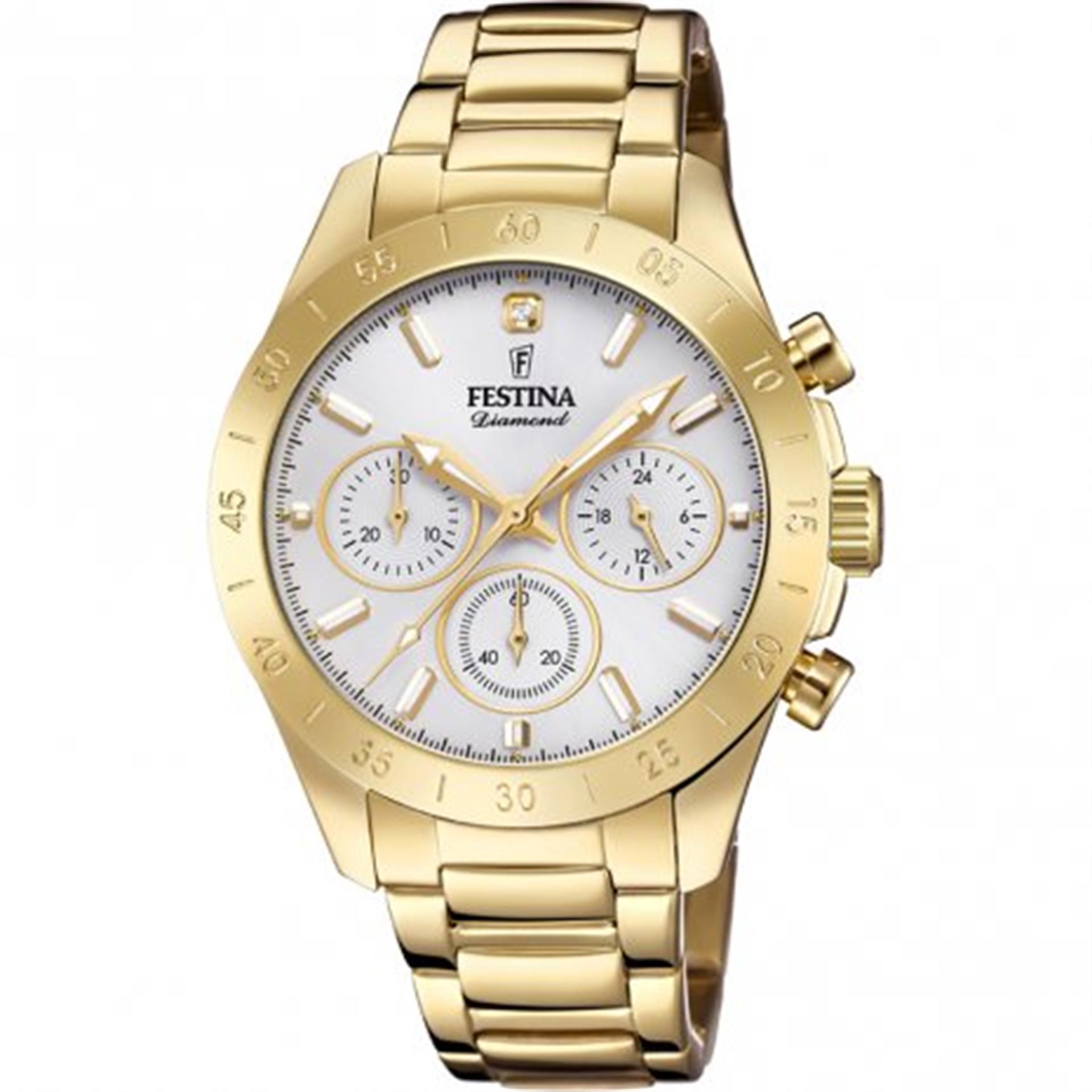 FESTINA Crystals Gold Stainless Steel Chronograph F20400/1