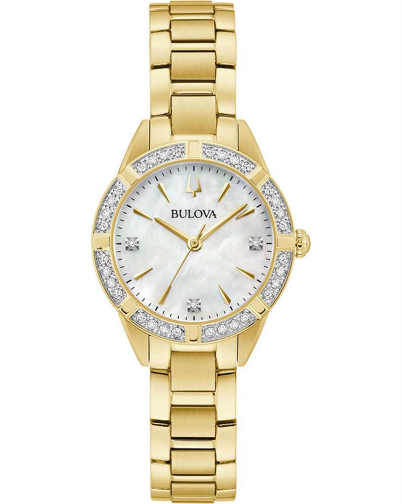 Bulova Sutton Diamonds Gold Stainless Steel Bracelet 98R297