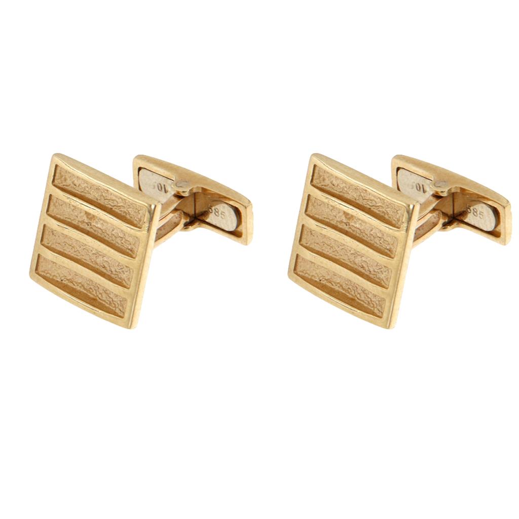 14 Carat Gold Square Cufflinks