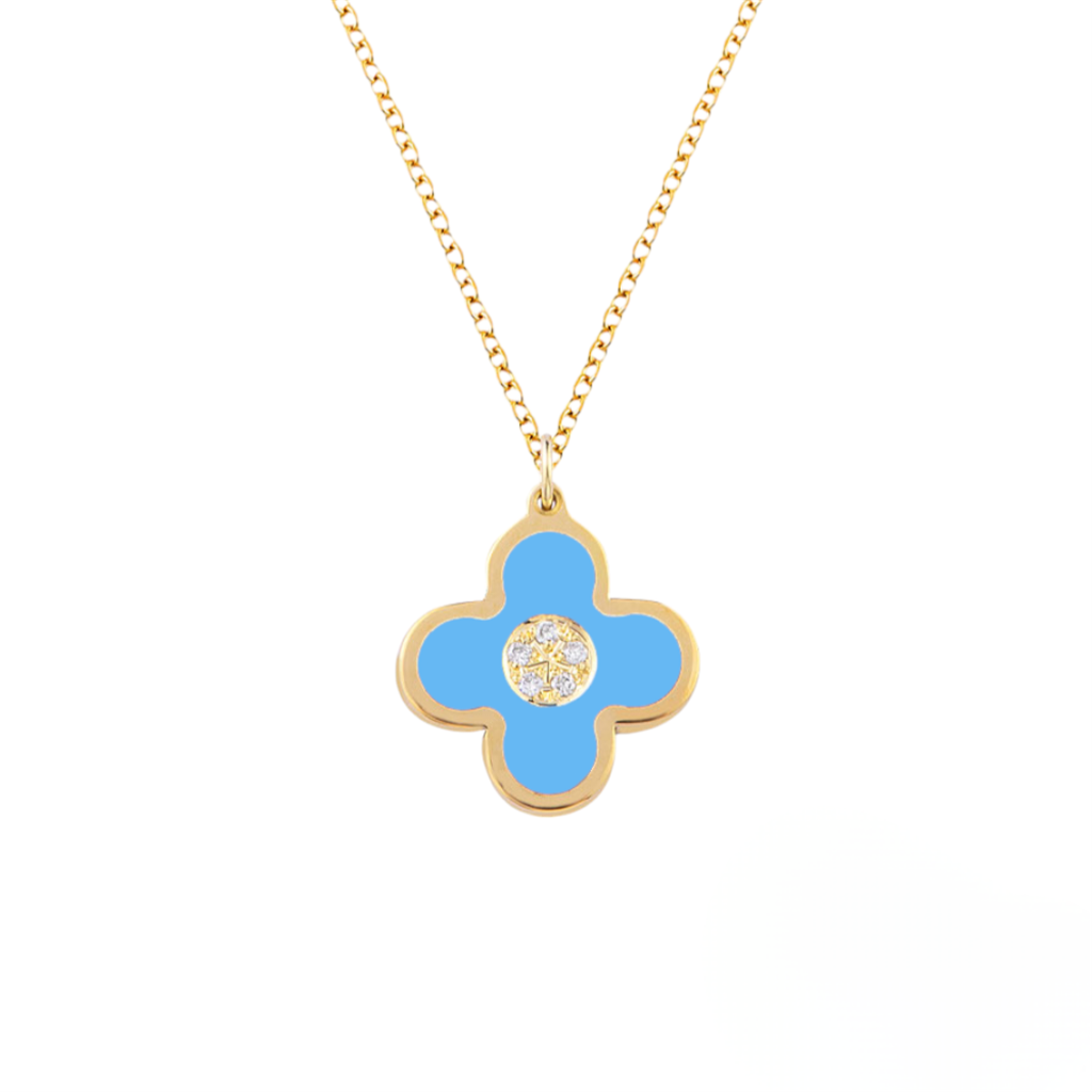Χρυσό Κολιέ Ocean Blue με Διαμαντάκια 0,02ct 14K