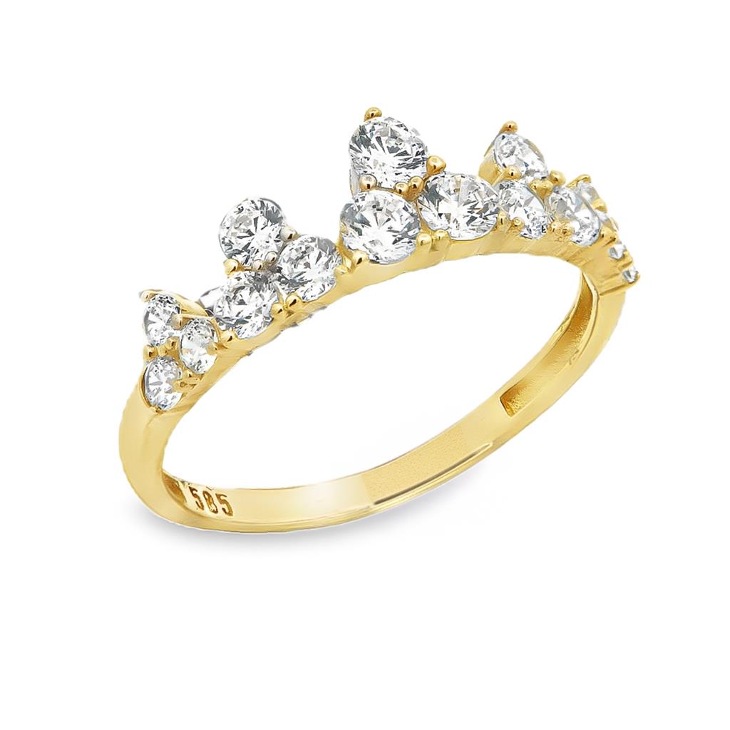 Χρυσό Δαχτυλίδι με Πέτρες Zircon K14