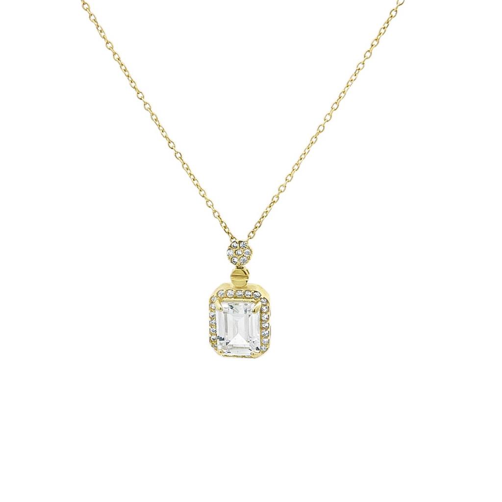 Ροζέτα Τετράγωνη με Zircon Κ14