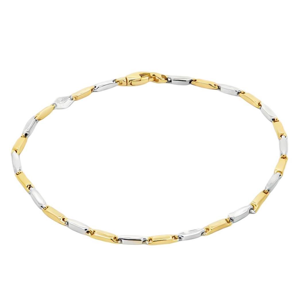 Χρυσό Δίχρωμο Βραχιόλι Unisex Κ14