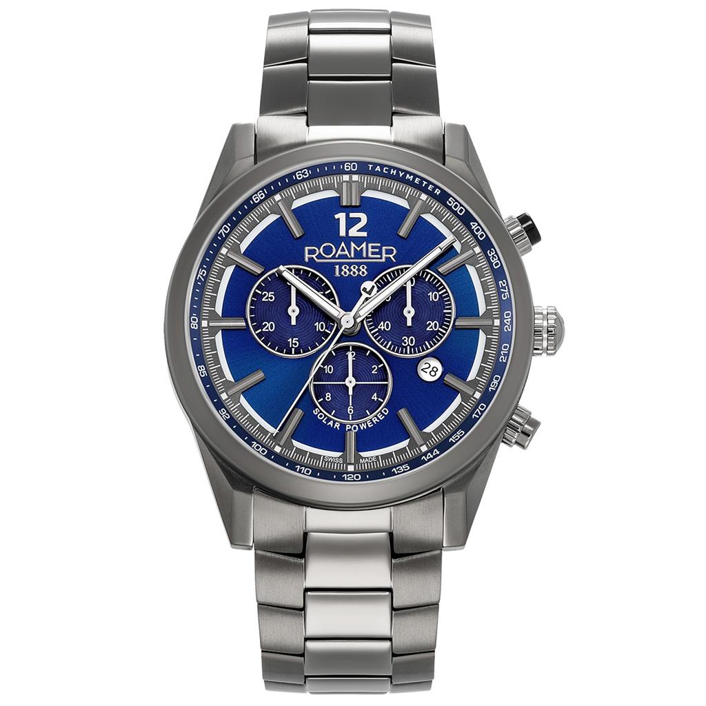 ROAMER Helios Power Solar Chronograph Grey Titanium Bracelet 973981-44-45-20