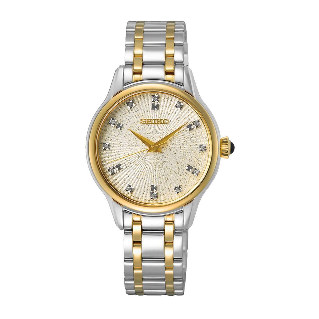 SEIKO Conceptual Series Diamond Line Ladies Two Tone Bracelet SRZ550P1