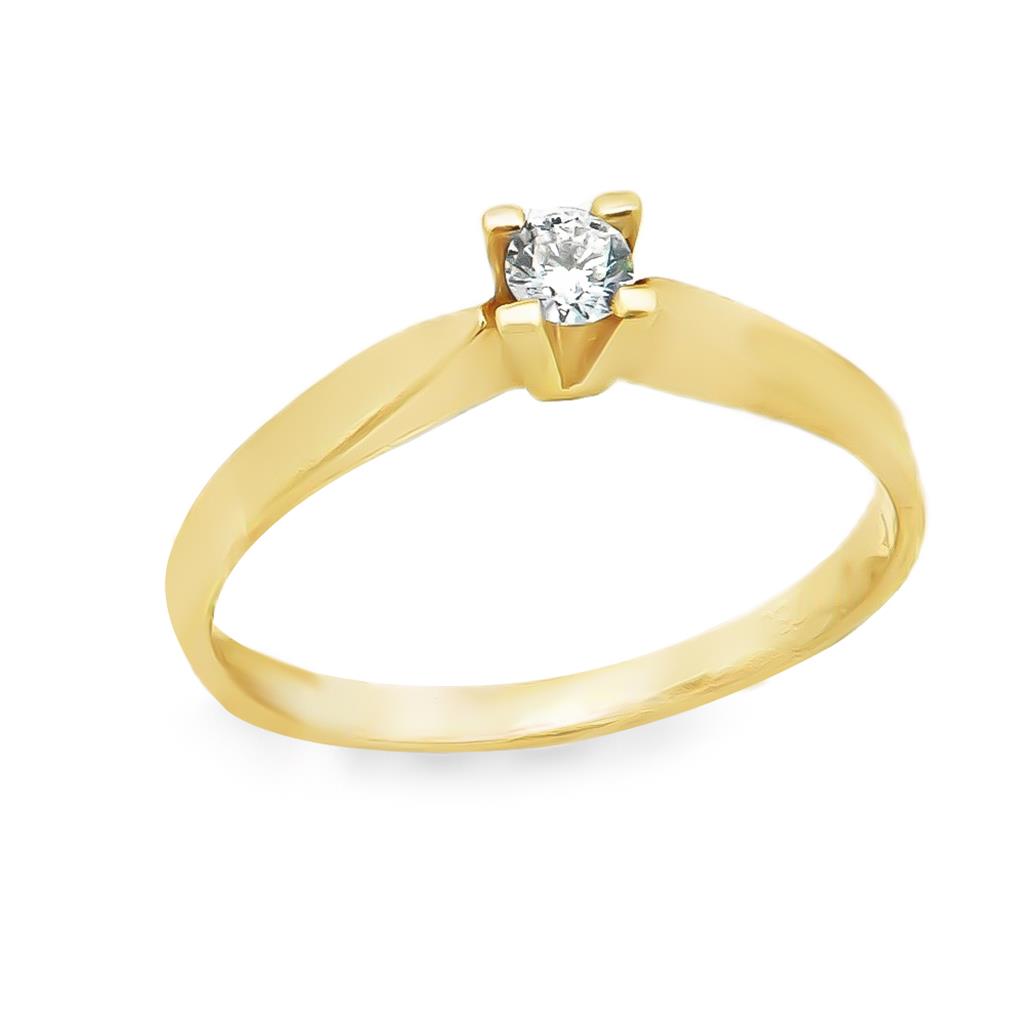 Χρυσό Δαχτυλίδι Χρυσό Κ18 με Διαμάντι 0,12ct