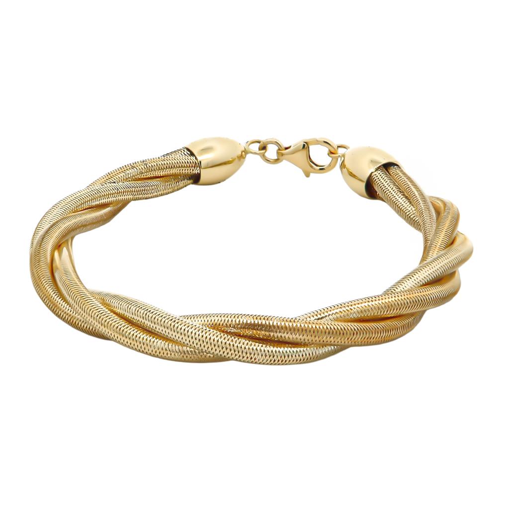 Βραχιόλι Στριφτό Πλεξούδα Χρυσό K14 Flexible