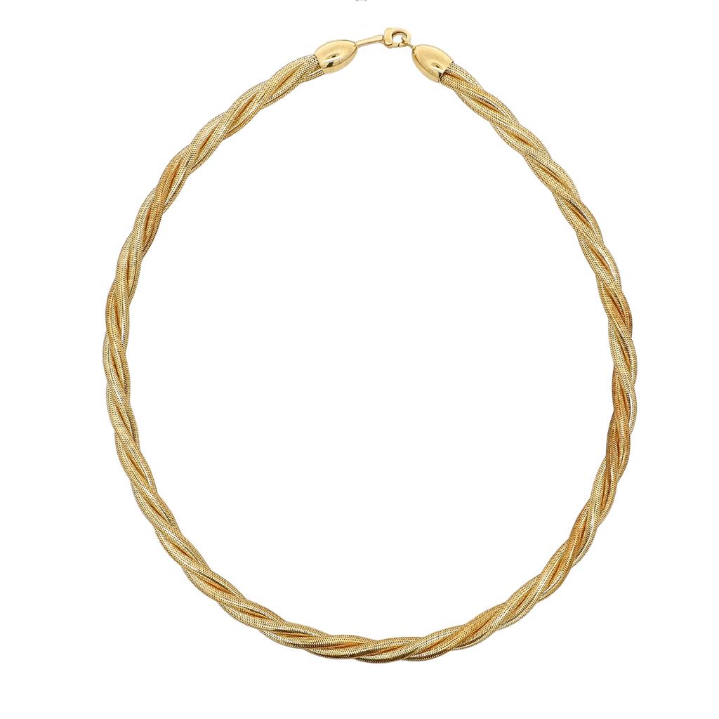 Κολιέ Στριφτό Πλεξούδα Χρυσό K14 Flexible