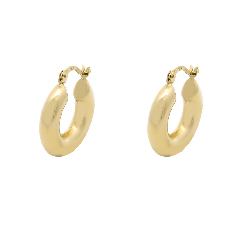 14K Gold Hoop Earrings – Polished Finish