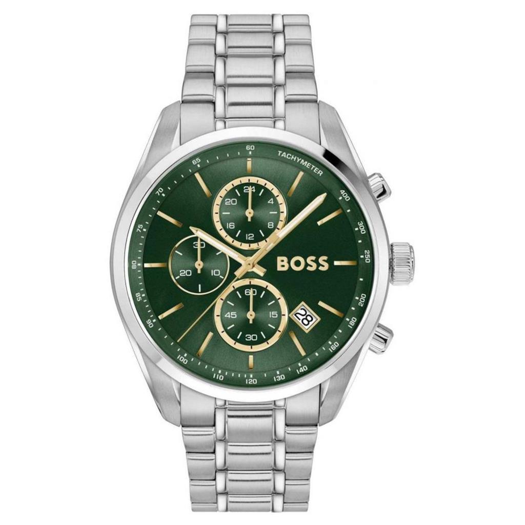 BOSS Grand Prix Chronograph Green Silver Stainless Steel Bracelet 1514266