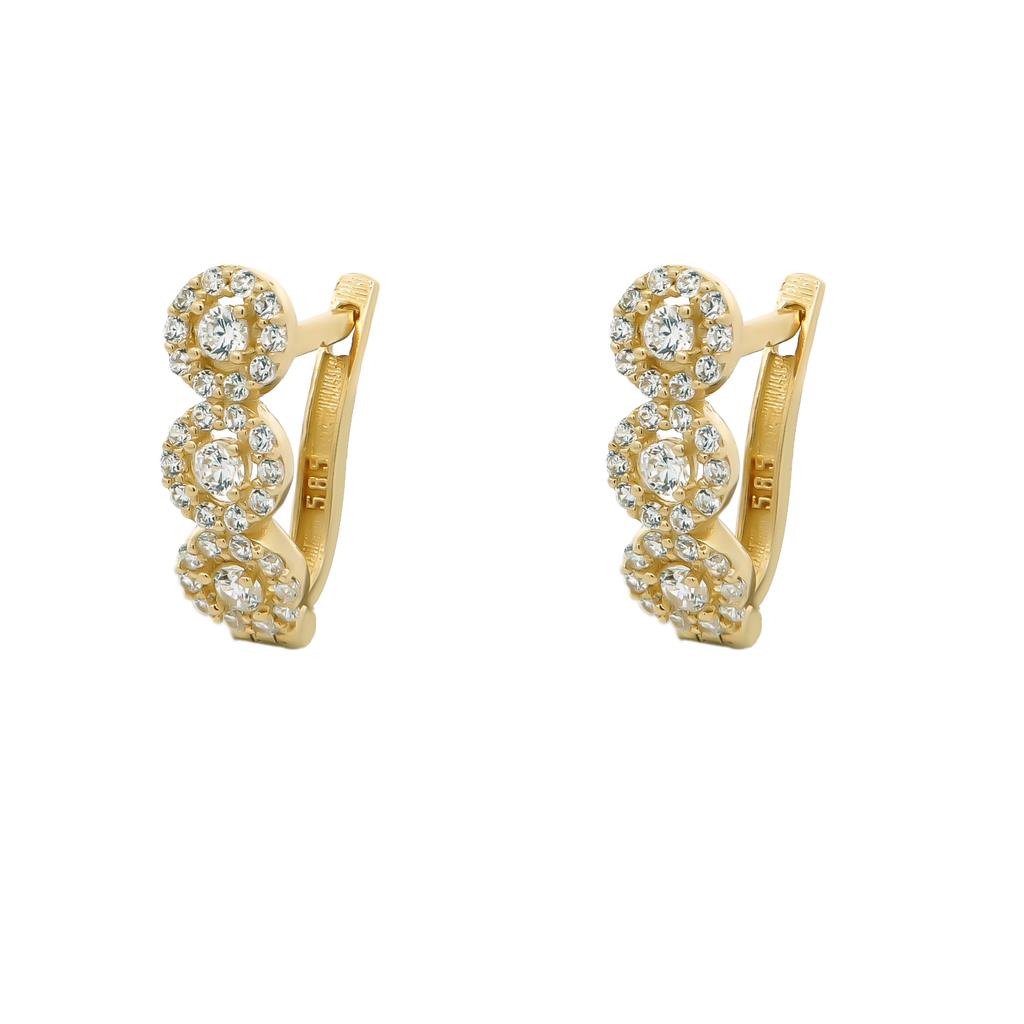 Χρυσά Σκουλαρίκια Κ14 με Πέτρες