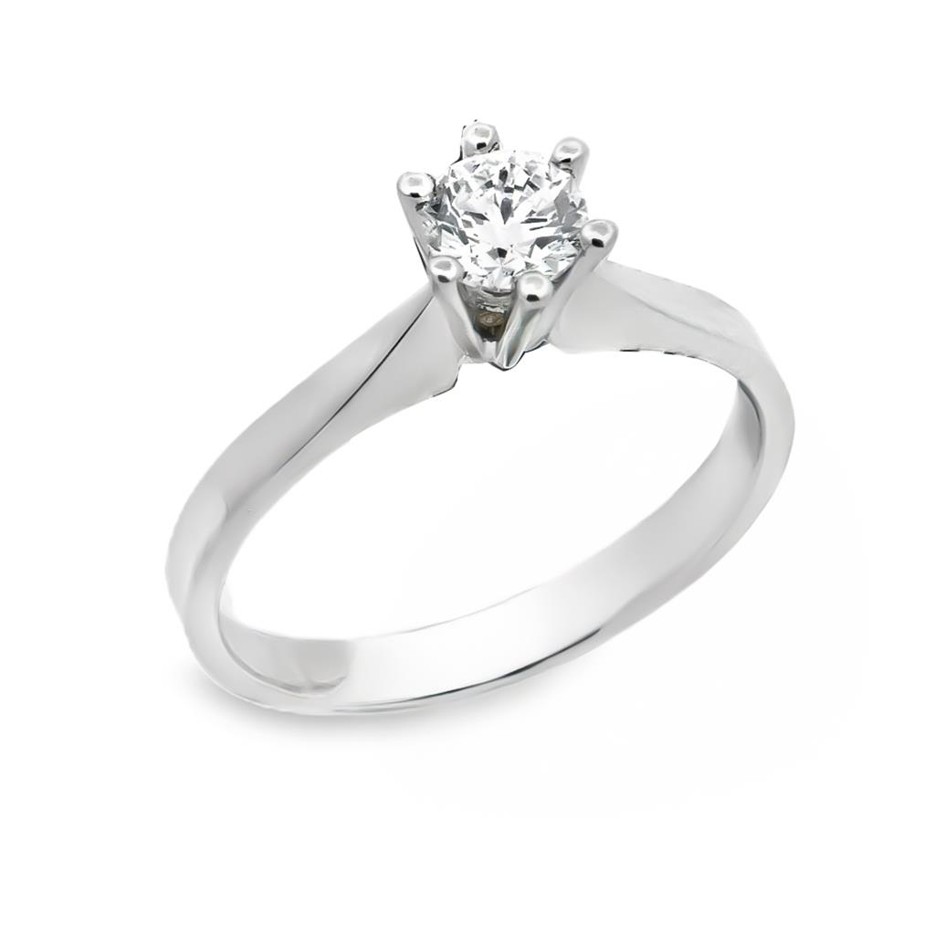 Μονόπετρο Δαχτυλίδι Λευκόχρυσό Κ18 με Διαμάντι 0,40 ct