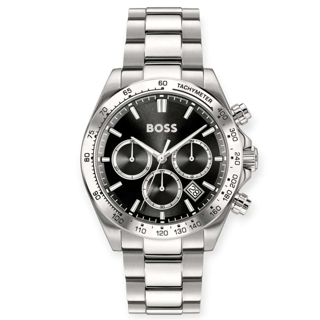 BOSS Hero Chronograph Black Dial Silver Stainless Steel Bracelet 1514267