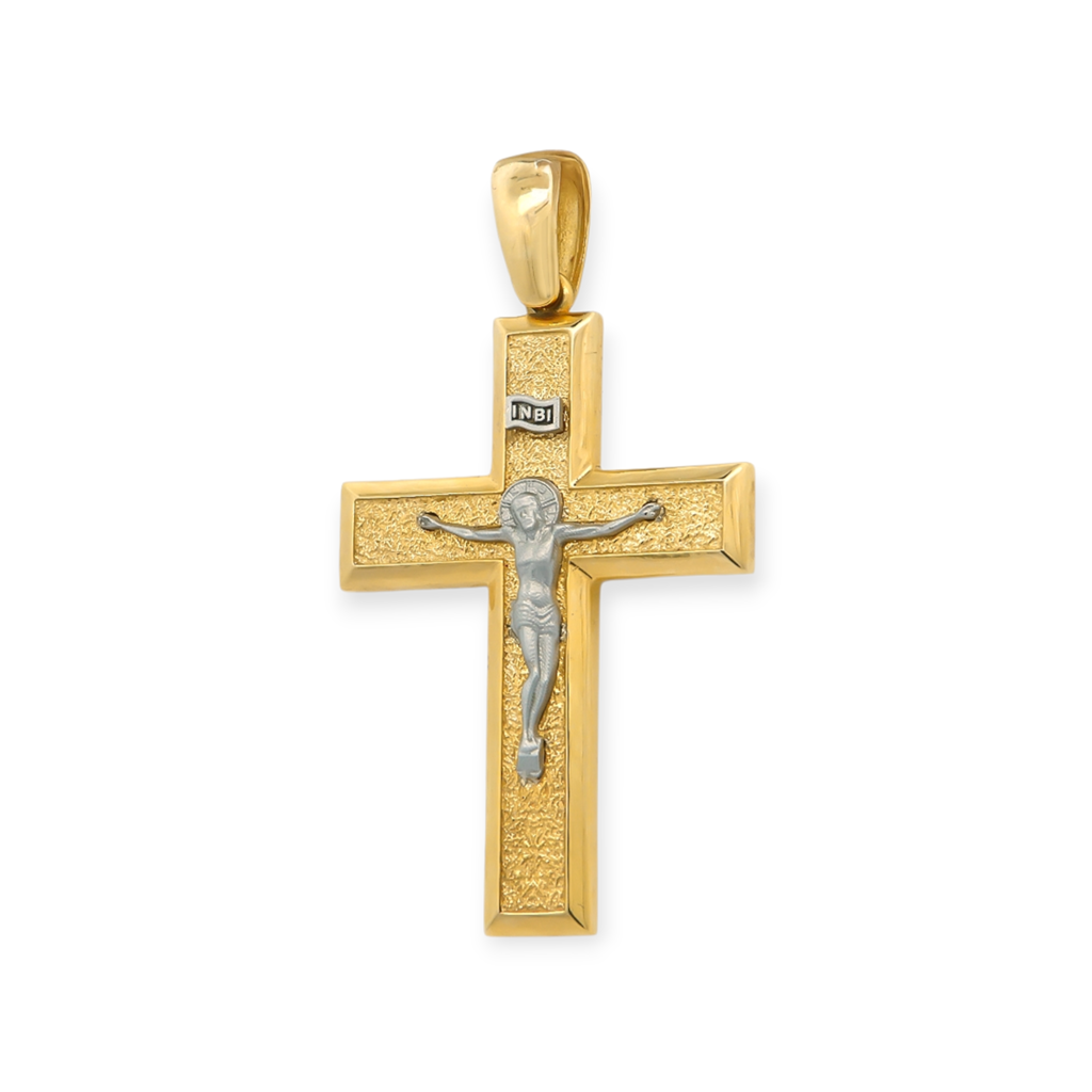Σταυρός Κ14 Δίχρωμος με Εσταυρωμένο – Μεγάλος